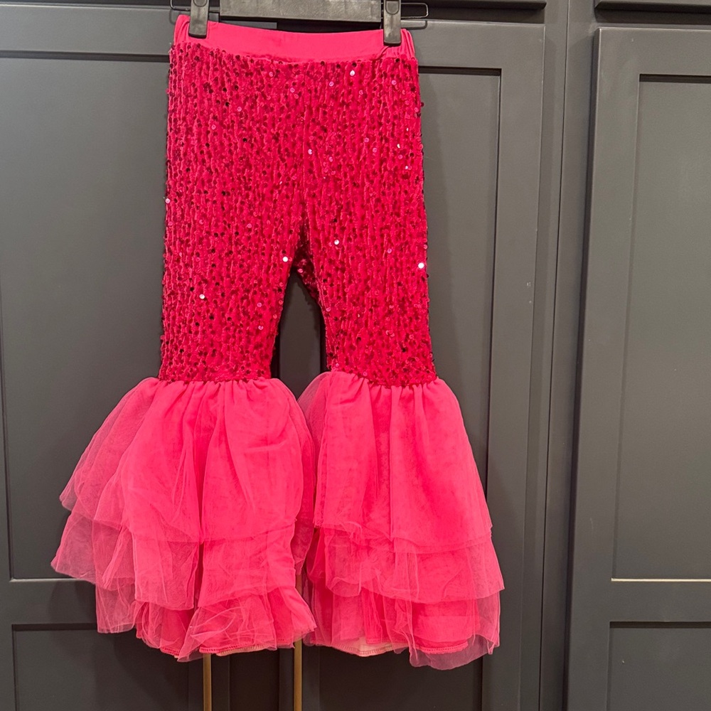 Sparkly Pink Ruffle Kids Bottoms